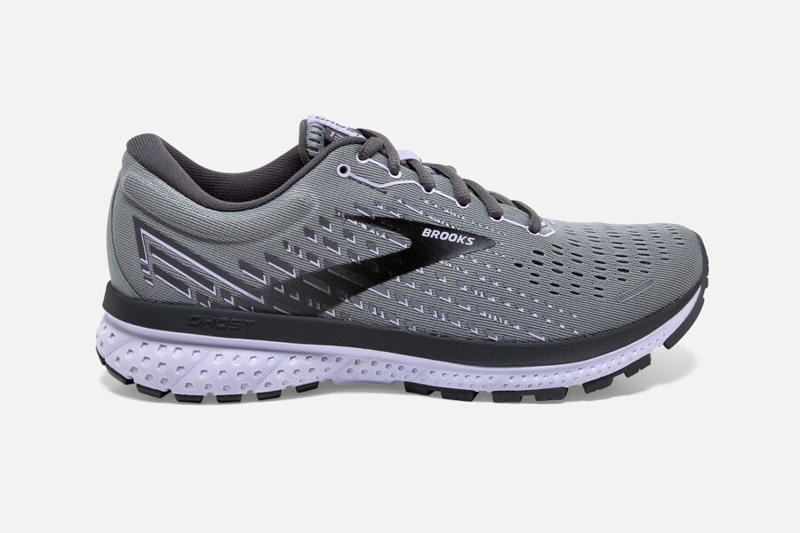 Brooks Ghost 13 Womens Australia - Road Running Shoes - Grey/Black/Purple (084-ATYDZ)